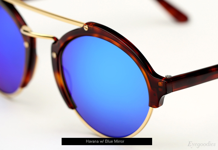 Illesteva Milan 2 sunglasses - Havana w/ Blue Mirror