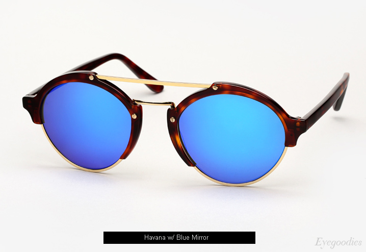 Illesteva Milan 2 sunglasses - Havana w/ Blue Mirror