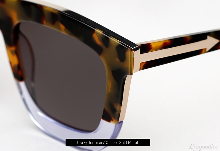 karen Walker Deep Orchard Sunglasses - Crazy Tortoise / Clear / Gold Metal