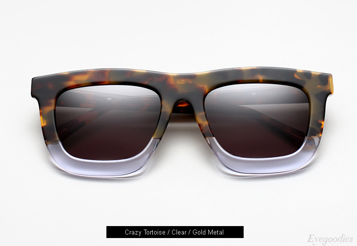 karen Walker Deep Orchard Sunglasses - Crazy Tortoise / Clear / Gold Metal