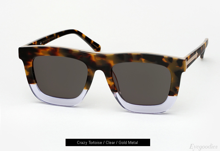 karen Walker Deep Orchard Sunglasses - Crazy Tortoise / Clear / Gold Metal