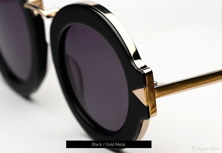 Karen Walker Maze Sunglasses - Black / Gold Metal