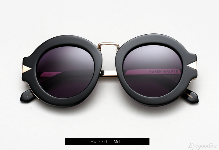 Karen Walker Maze Sunglasses - Black / Gold Metal