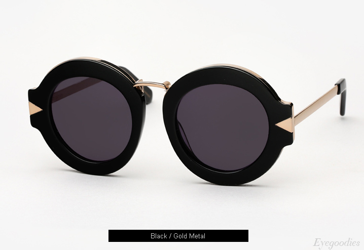 Karen Walker Maze Sunglasses - Black / Gold Metal