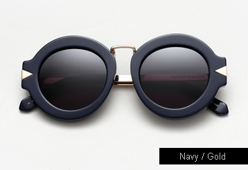 Karen Walker Maze Sunglasses - Navy / Gold Metal