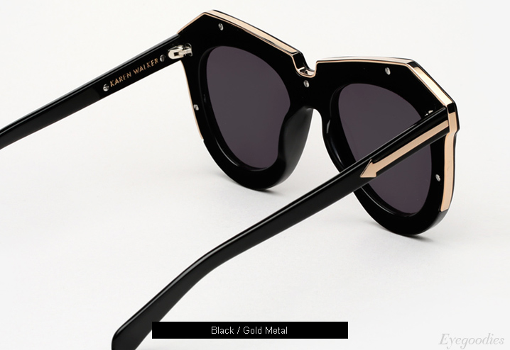 Karen Walker One Meadow sunglasses - Black / Gold Metal