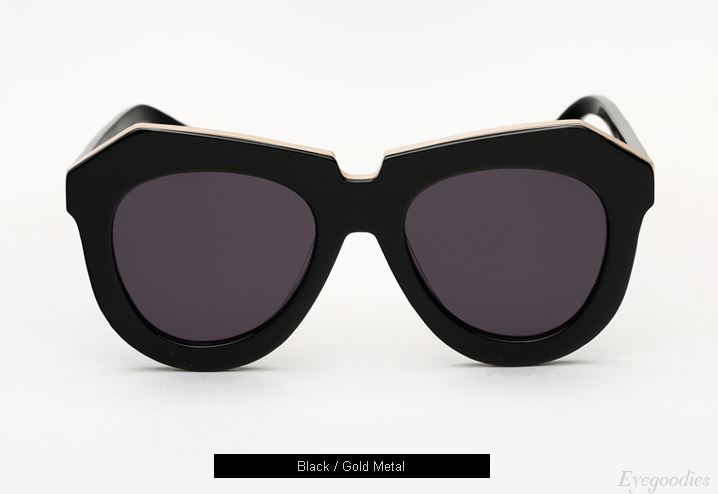 Karen Walker One Meadow sunglasses - Black / Gold Metal