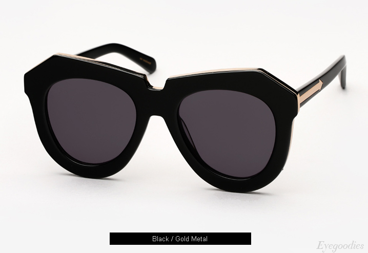 Karen Walker One Meadow sunglasses - Black / Gold Metal