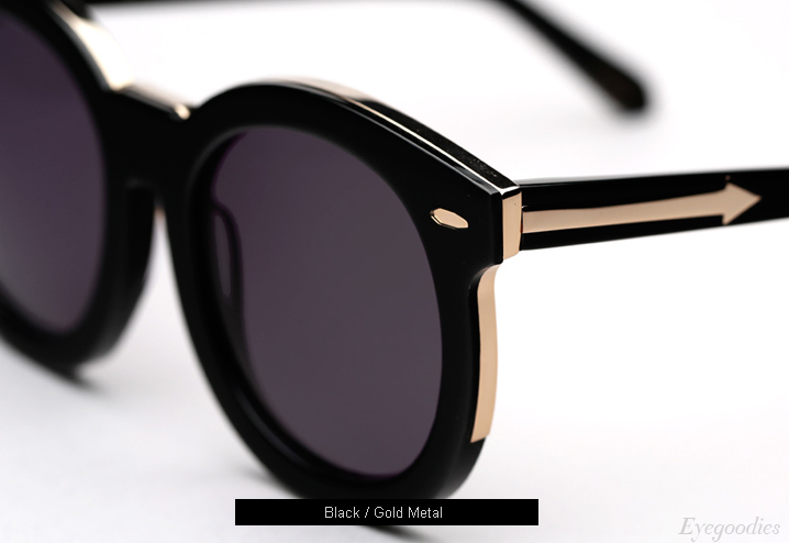Karen Walker Super Duper Thistle Sunglasses - Black / Gold Metal