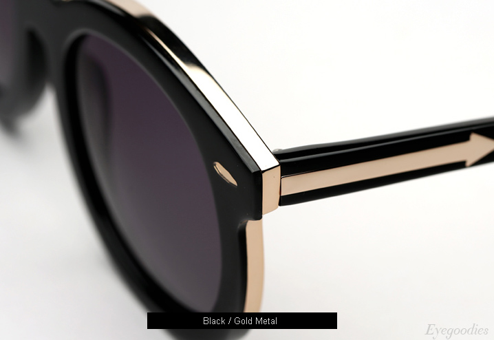 Karen Walker Super Duper Thistle Sunglasses - Black / Gold Metal