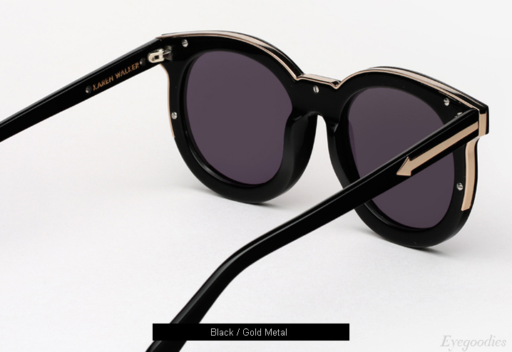 Karen Walker Super Duper Thistle Sunglasses - Black / Gold Metal