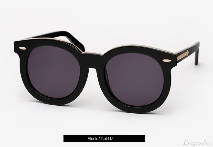 Karen Walker Super Duper Thistle Sunglasses - Black / Gold Metal