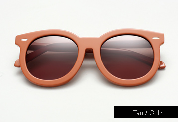 Karen Walker Super Duper Thistle Sunglasses - Tan / Gold Metal