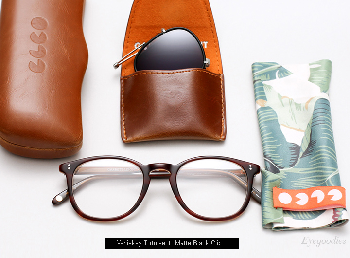 Garrett Leight Kinney Whiskey Tortoise + Matte Black Clip