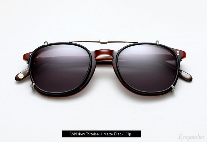 Garrett Leight Kinney Whiskey Tortoise eyeglass + Clip