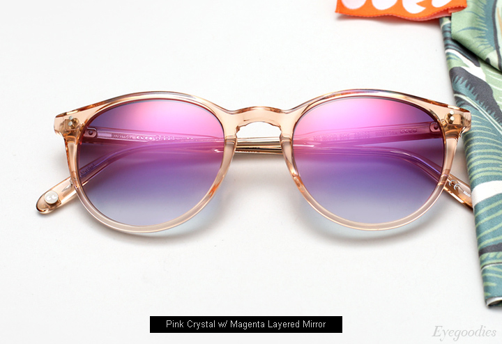 Garrett Leight Milwood sunglasses - Crystal Pink w/ Magenta Layered Mirror