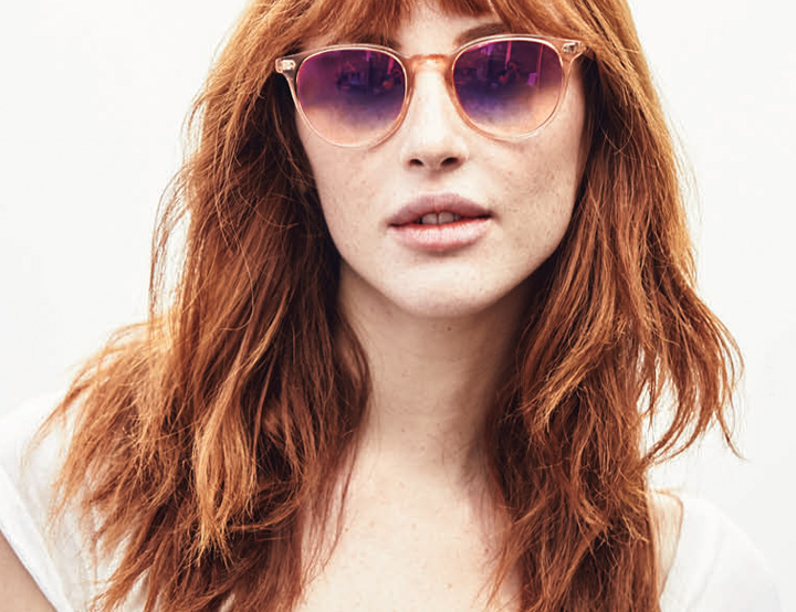 Garrett Leight Milwood sunglasses - Crystal Pink w/ Magenta Layered Mirror