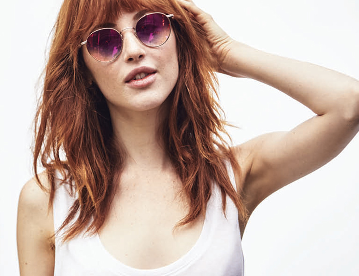 Garrett Leight Wilson M Sunglasses - Magenta Layered Mirror