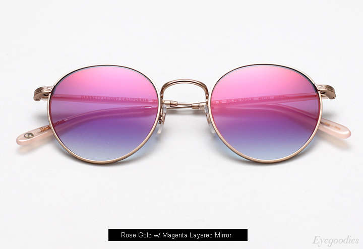 Garrett Leight Wilson M Sunglasses - Magenta Layered Mirror