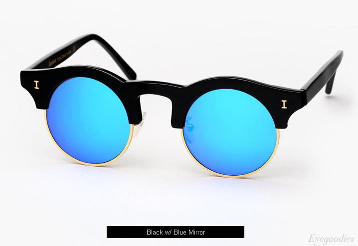 Illesteva Corsica Sunglasses - Black w/ Blue Mirror