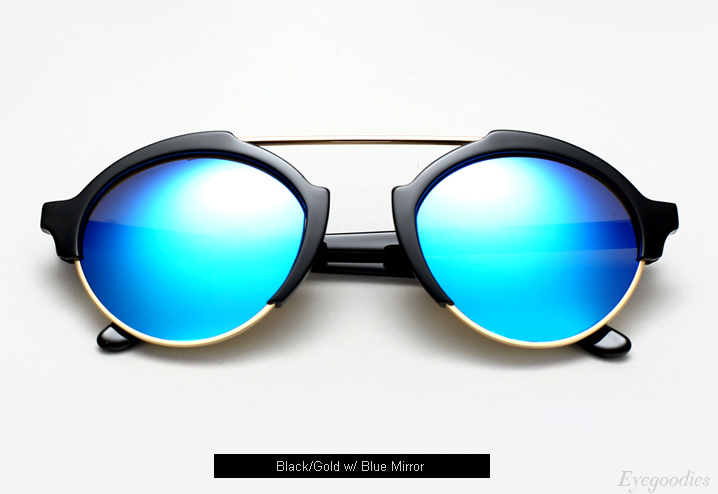 Illesteva Milan 3 sunglasses - Black with Blue Mirror