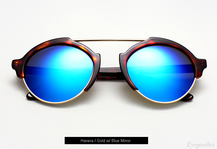 Illesteva Milan 3 sunglasses - Havana with Blue Mirror