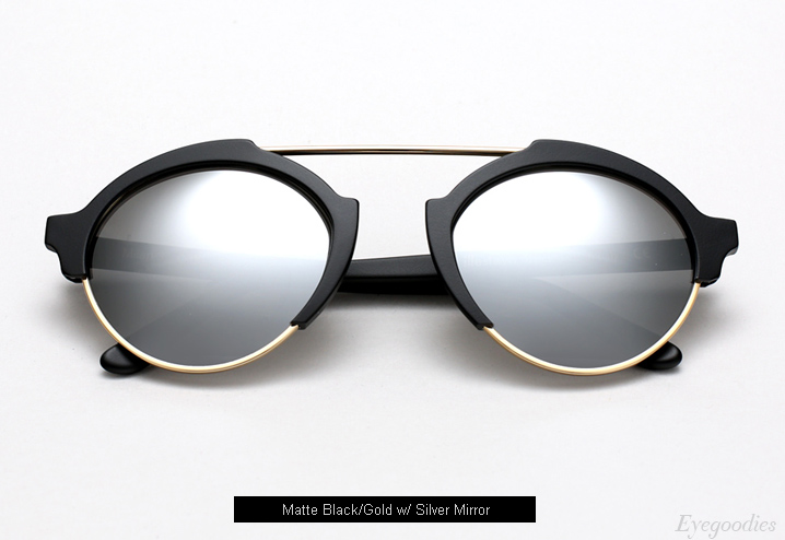 Illesteva Milan 3 sunglasses - Matte Black with Silver Mirror