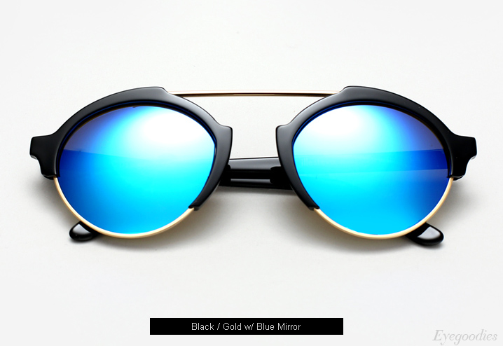 Illesteva Milan 4 sunglasses - Black w/ Blue Mirror