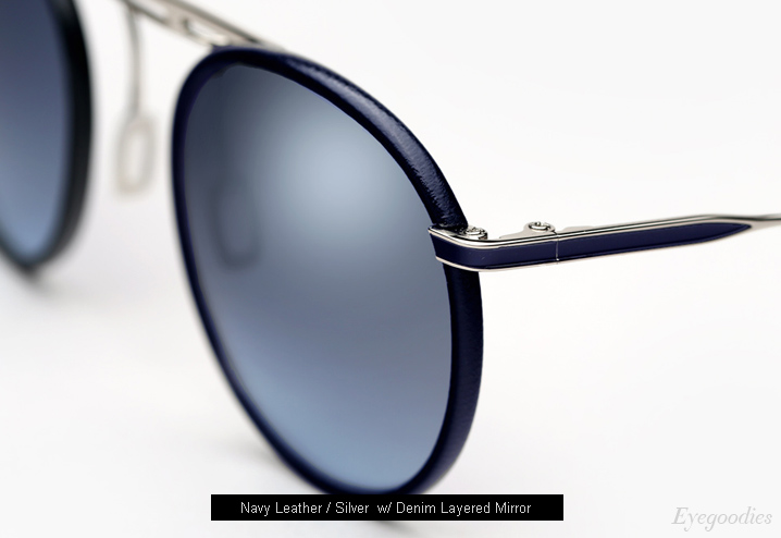 Garrett Leight Cordova sunglasses - Navy Leather