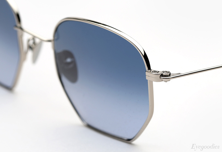 Garrett Leight X Mark McNairy, Liberty sunglasses - Silver w/ Blue Gradient