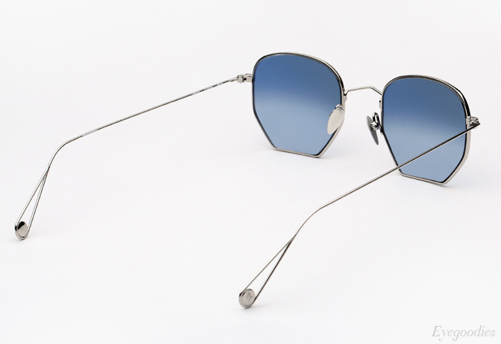 Garrett Leight X Mark McNairy, Liberty sunglasses - Silver w/ Blue Gradient