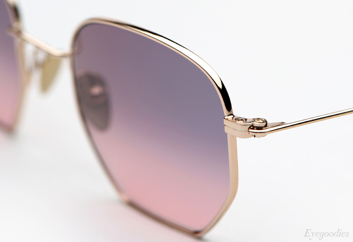 Garrett Leight X Mark McNairy, Liberty sunglasses - Gold w/ Pink Gradient