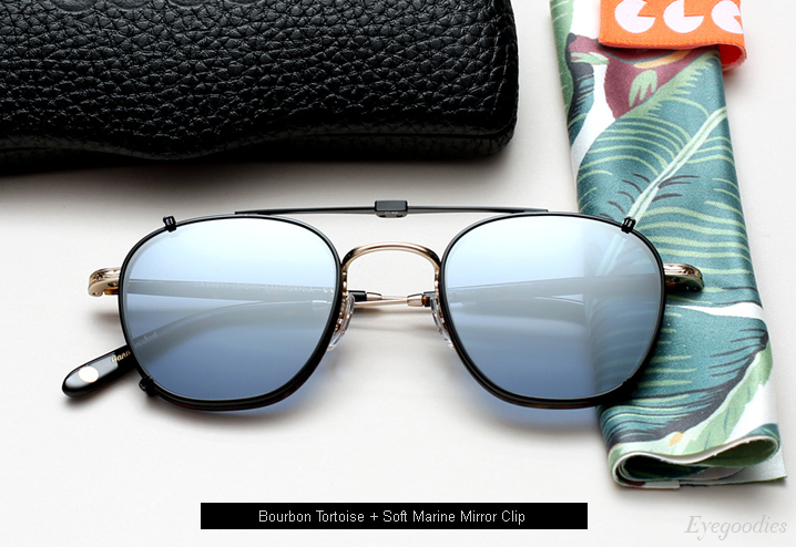 Garrett Leight Grant eyeglasses with clip-on lenses