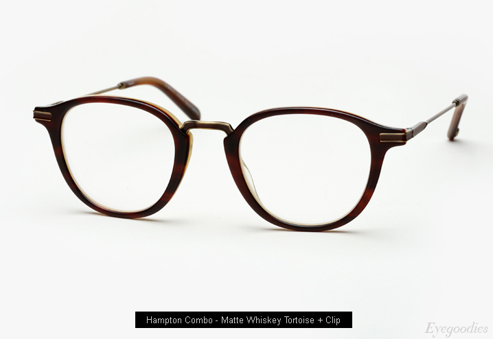 Garrett Leight Hampton Combo eyeglass - Matte Whiskey Tortoise