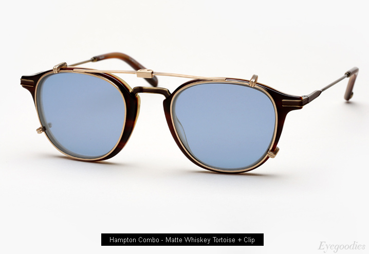 Garrett Leight Hampton Combo eyeglass - Matte Whiskey Tortoise