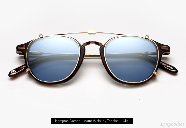 Garrett Leight Hampton Combo eyeglass - Matte Whiskey Tortoise