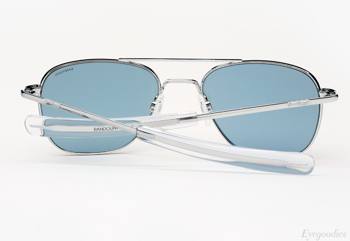 Randolph Engineering Aviator sunglasses - Bright Chrome with Blue Lenses