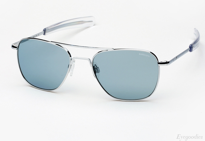 Randolph Engineering Aviator sunglasses - Bright Chrome with Blue Lenses