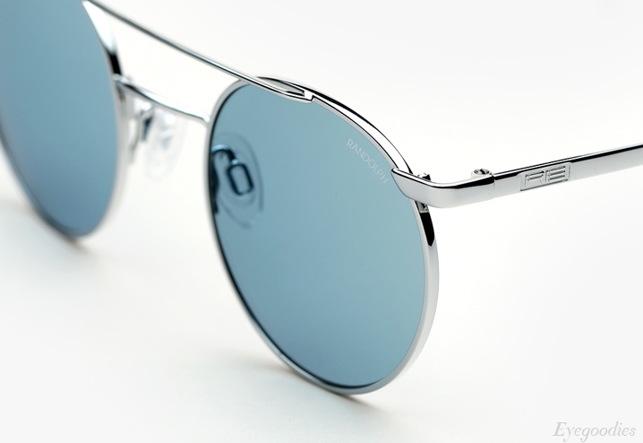 Randolph Engineering P3 Shadow sunglasses - Bright Chrome with Blue Lenses