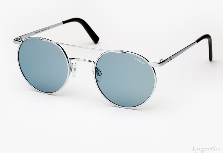 Randolph Engineering P3 Shadow sunglasses - Bright Chrome with Blue Lenses