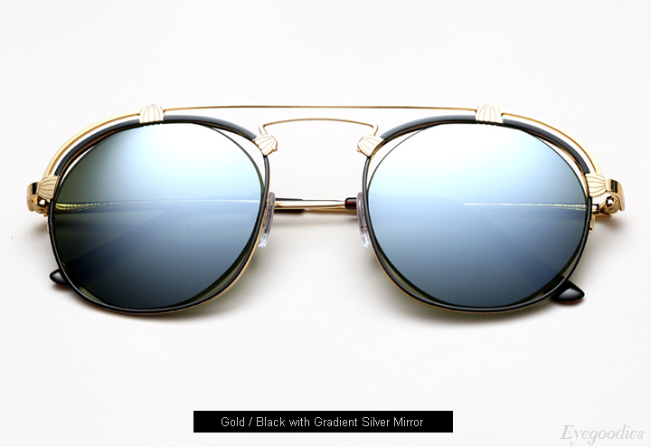 Spektre Coral sunglasses - Gold / Black with Silver Gradient Mirror