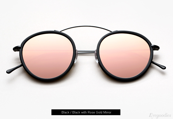 Spektre Met-Ro 2 Flat sunglasses - Black / Black with Rose Gold Mirror
