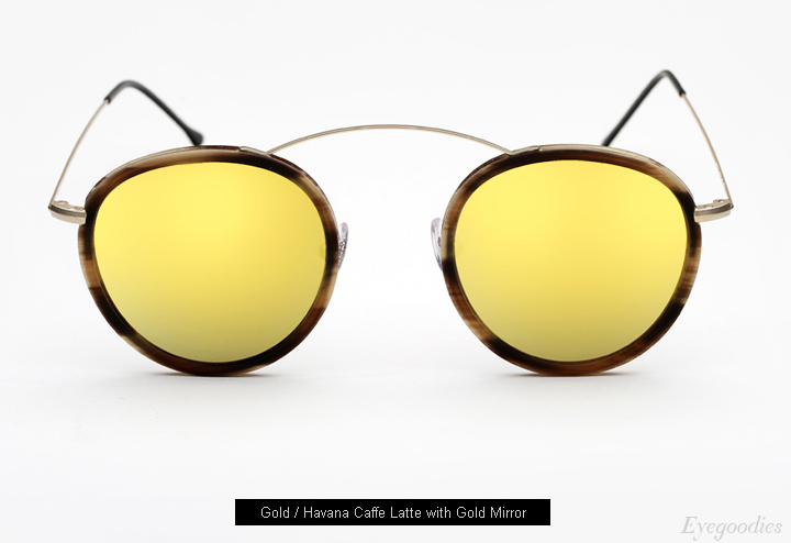 Spektre Met-Ro 2 sunglasses - Gold / Havana Caffe Latte w/ Gold Mirror