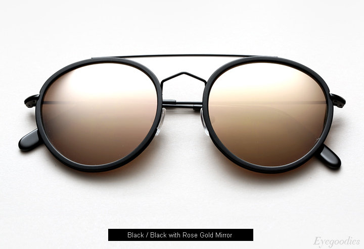 Spektre Vanni sunglasses - Black / Black w/ Rose Gold Mirror