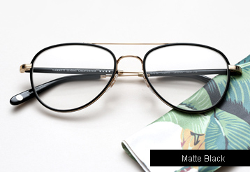 Garrett Leight Linnie eyeglasses - Matte Black / Gold