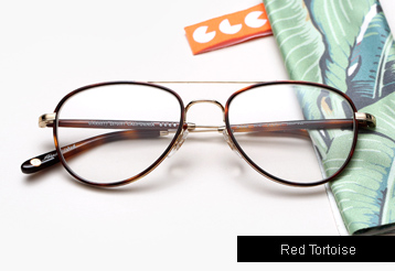 Garrett Leight Linnie eyeglasses - Red Tortoise / Gold