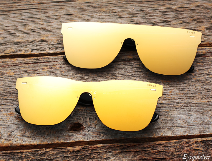 Super Screen Gold Sunglasses - Flat Top and Basic Shape