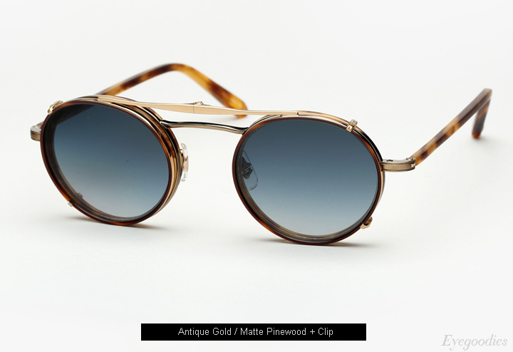 Garrett Leight Penmar eyeglasses - Matte Pinewood + Clip