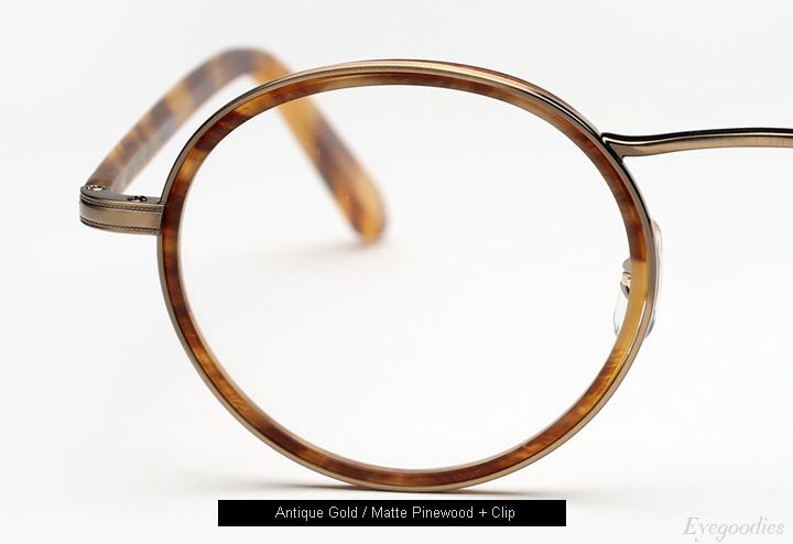 Garrett Leight Penmar eyeglasses - Matte Pinewood + Clip