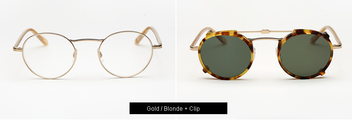 Garrett Leight Penmar eyeglasses - Gold/ Blonde+ Clip